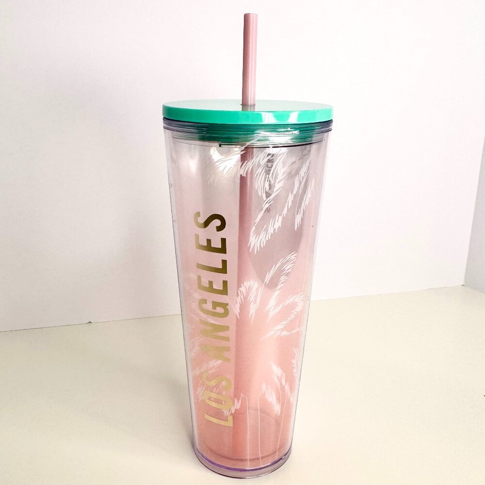 Starbucks 24‎ oz Los Angeles Palm Tree Tumbler Travel Cold Cup